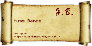 Huss Bence névjegykártya